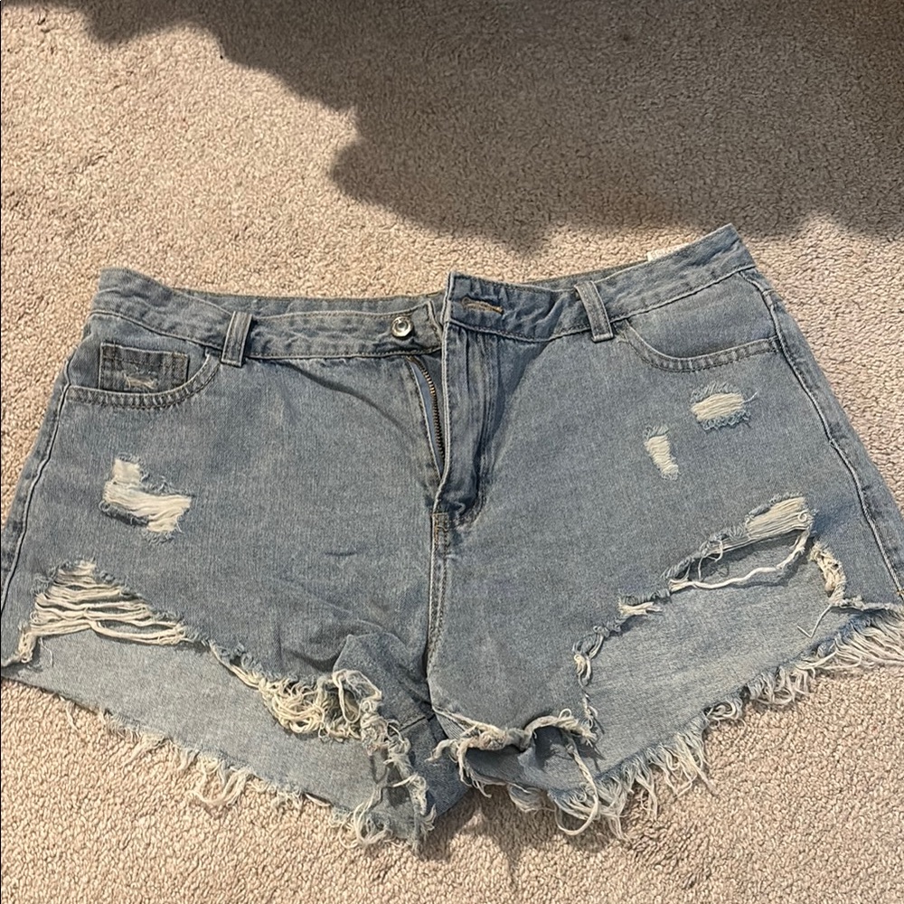 Distressed Denim Shorts